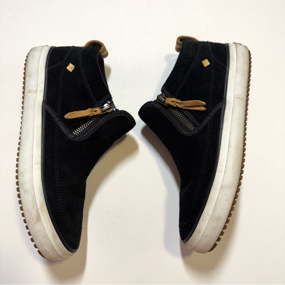 Sperry Black Suede High Top Ankle Zip Lug Casual Shoe Chukka Sneaker Women’s 7.5 - Picture 3 of 10